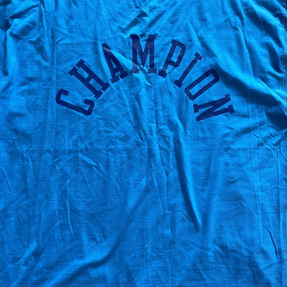 Champion Mens Tee Size Large Blue Logo Graphic Short Sleeve T-Shirt - Picture 6 of 7